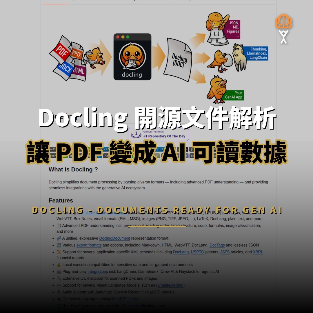Docling 開源：IBM 文件解析工具達 66K 星