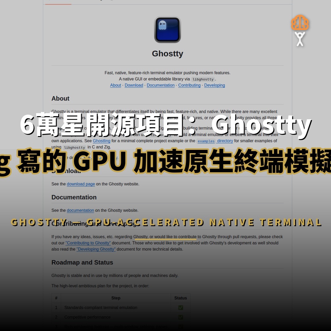 6萬星開源項目：Ghostty — Zig 寫的 GPU 加速原生終端模擬器